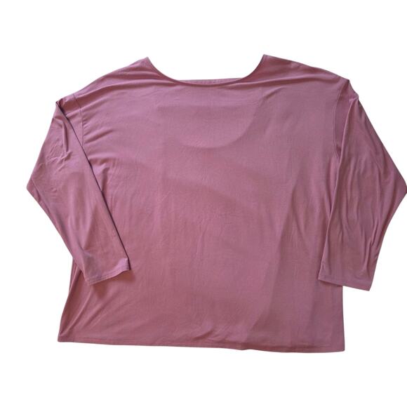J. Jill Fit Crossover Back Tee, Mauve with three-quarter sleeves, size XL - Picture 5 of 8